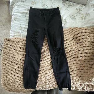 High Waisted Distressed Skinny Jeans